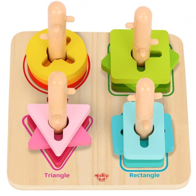 Izglītojošs koka šķirotājs - puzle, Tooky Toy cena un informācija | Rotaļlietas zīdaiņiem | 220.lv