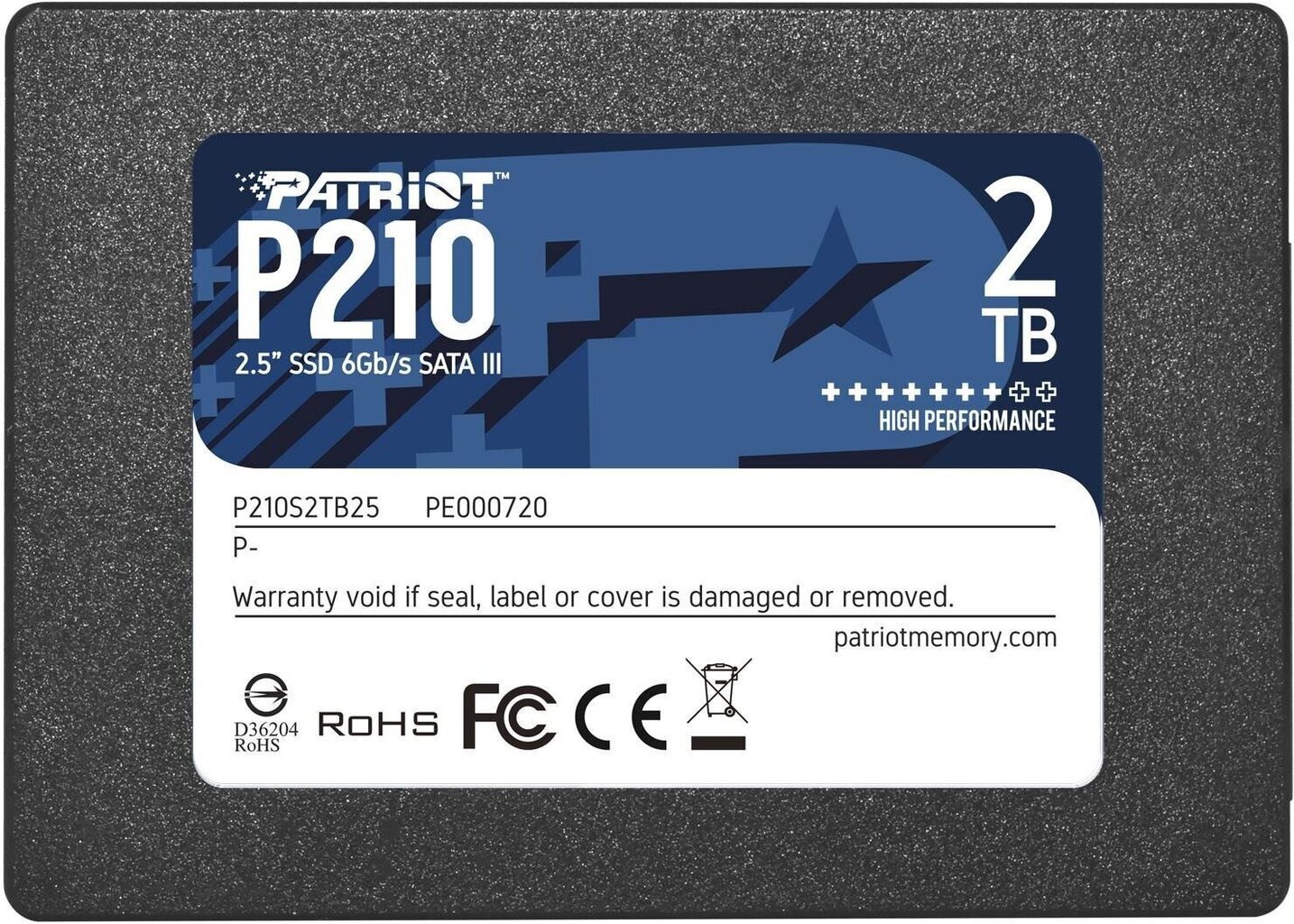 Patriot P210 SSD 2TB cena un informācija | Iekšējie cietie diski (HDD, SSD, Hybrid) | 220.lv