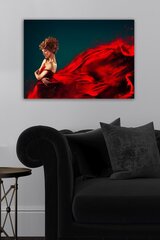 Reprodukcija uz audekla Sieviete sarkanā kleitā cena un informācija | Gleznas | 220.lv