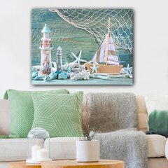 Репродукция на холсте Лодка с маяком цена и информация | Картины | 220.lv