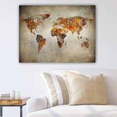 Reprodukcija uz audekla Pasaules karte cena un informācija | Gleznas | 220.lv