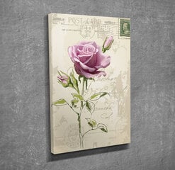 Reprodukcija uz audekla Pastkarte ar rozi cena un informācija | Gleznas | 220.lv