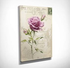 Reprodukcija uz audekla Pastkarte ar rozi cena un informācija | Gleznas | 220.lv