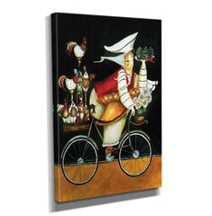 Reprodukcija uz audekla Pavārs uz velosipēda cena un informācija | Gleznas | 220.lv