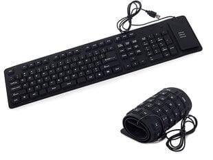 Беспроводная складная клавиатура, черная резиновая цена и информация | Клавиатуры | 220.lv