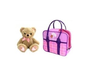 Plīša rotaļlieta Cutekins Lācis ar transportēšanas somu, brūna, 35049 cena un informācija | Rotaļlietas zīdaiņiem | 220.lv