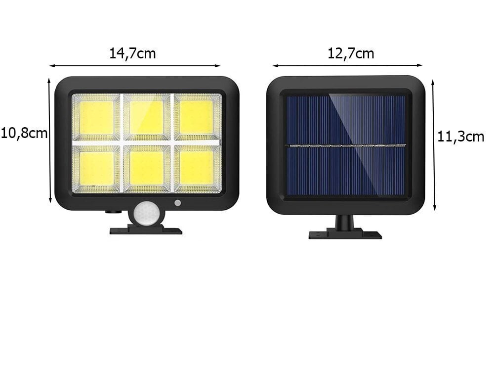 LED saules baterijas lampa ar kustības un krēslas sensoru цена и информация | Āra apgaismojums | 220.lv