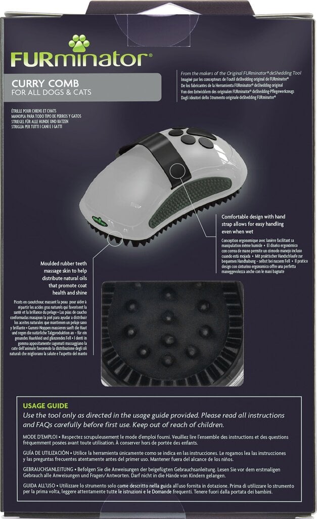 Furminator masāžas suka kaķiem un suņiem cena un informācija | Kopšanas līdzekļi dzīvniekiem | 220.lv