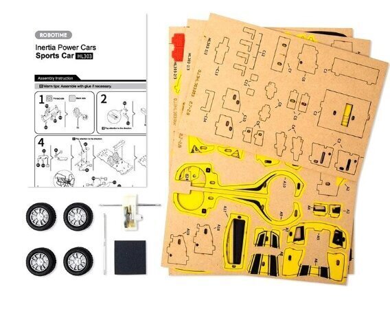 3D koka puzle Robotime Sports Car, 5 + gadi cena un informācija | Konstruktori | 220.lv