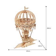Деревянный 3D-пазл Robotime Hot Air Balloon, 14 лет + цена и информация | Конструкторы и кубики | 220.lv
