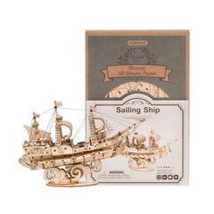 Koka 3D puzle Robotime Sailing Ship, 8 gadi + цена и информация | Конструкторы и кубики | 220.lv