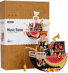 3D koka puzle/mūzikas kastīte Robotime Fishing Kitty, 14 + gadi cena un informācija | Konstruktori | 220.lv