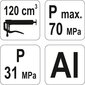 Manuālā šļirce eļļai 120m3 Yato (YT-0701) cena un informācija | Rokas instrumenti | 220.lv