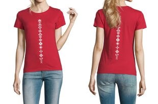 Sieviešu T-krekls " Baltijas simboli" sarkanā krāsā cena un informācija | T-krekli sievietēm | 220.lv