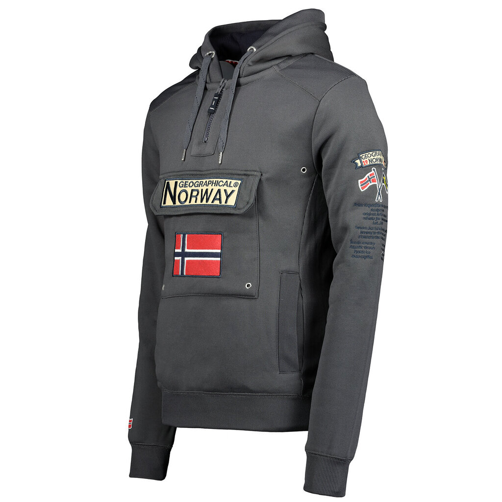 Džemperis vīriešiem Geographical Norway Gymclass, pelēks цена и информация | Vīriešu jakas | 220.lv