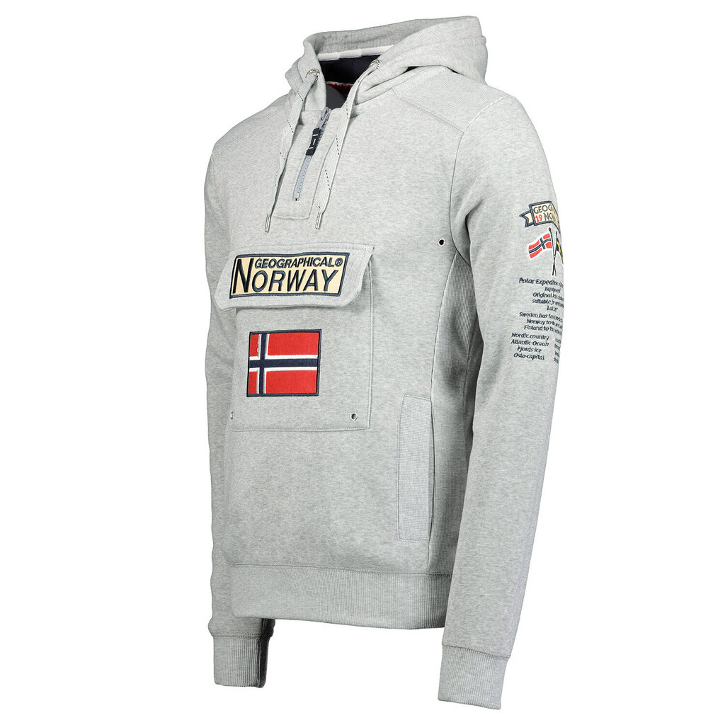 Džemperis vīriešiem Geographical Norway Gymclass, pelēks cena un informācija | Vīriešu jakas | 220.lv
