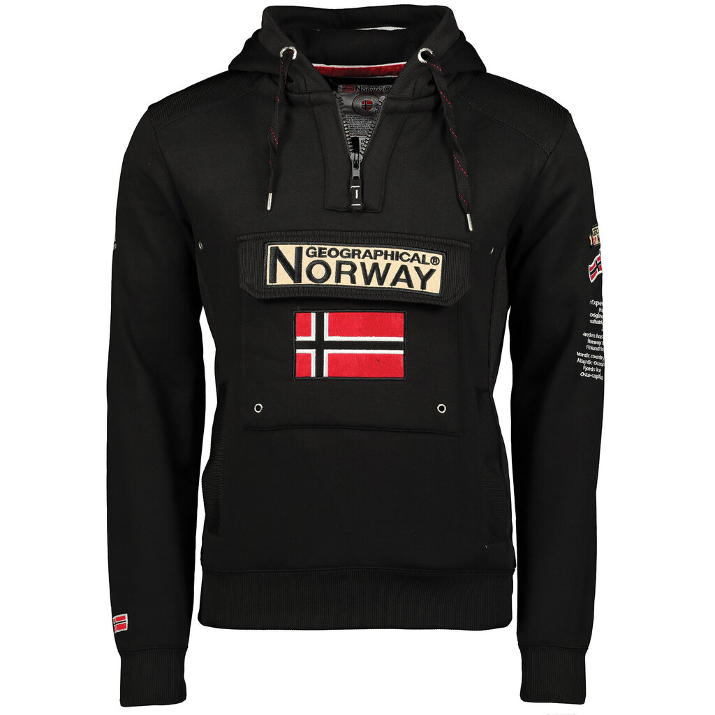 Džemperis vīriešiem Geographical Norway Gymclass, melns cena un informācija | Vīriešu jakas | 220.lv