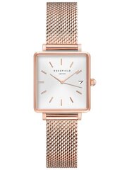 Pulkstenis sievietēm Rosefield The Mini Boxy XS White Sunray Mesh Rose gold QMWMRG-Q040 cena un informācija | Sieviešu pulksteņi | 220.lv