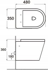 Туалет Mexen Rico Rimless Slim Duroplast с медленно сдвигающейся крышкой, черный цена и информация | Унитазы | 220.lv