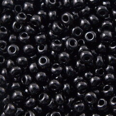 Čehu pērlītes Opaque, melnas (23980) 1/0, 50 g cena un informācija | Rotu veidošana, pērļošana | 220.lv