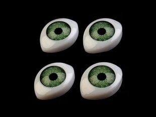 Овальные кукольные глазки, 12x17 мм, зелёные цена и информация | Аппликации, декорации, наклейки | 220.lv