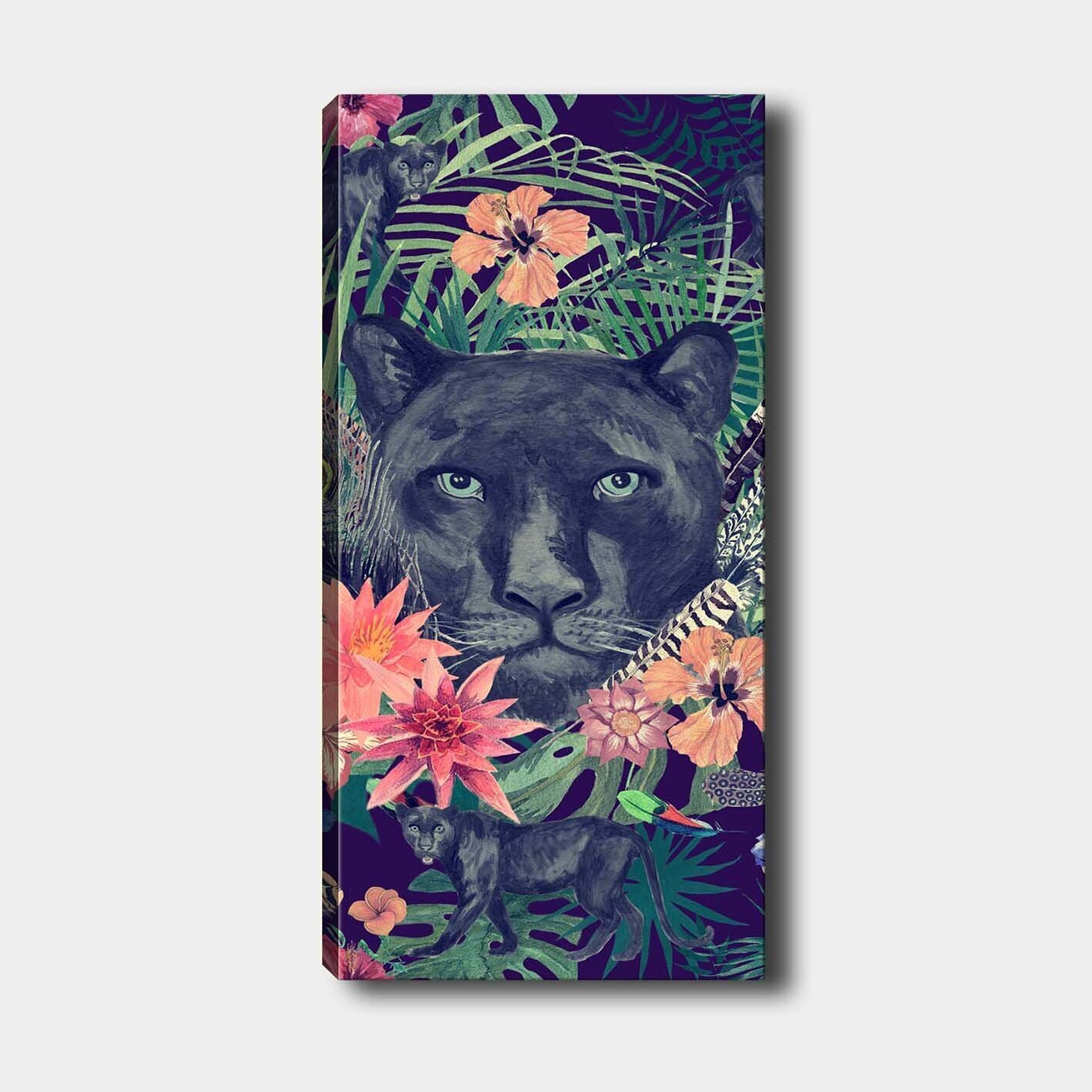 Репродукция Пантера среди цветов цена | 220.lv