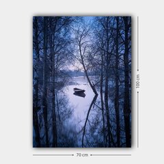 Reprodukcija Laiva ziemā uz upes cena un informācija | Gleznas | 220.lv