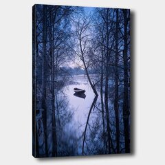 Репродукция Лодка на реке зимой цена и информация | Картины | 220.lv