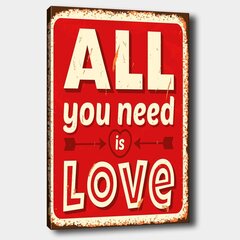 Воспроизведение на холсте All you need is love цена и информация | Картины | 220.lv