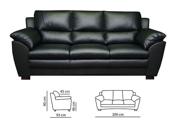 Dīvāns Emma, smilškrāsas āda cena un informācija | Dīvāni | 220.lv