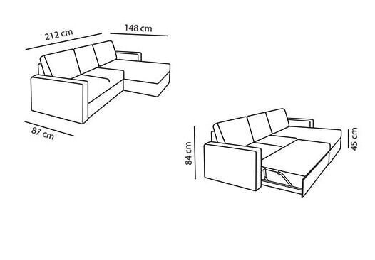 Izvelkams stūra dīvāns Mia cena un informācija | Stūra dīvāni | 220.lv
