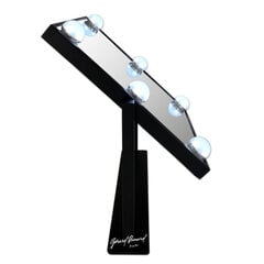 Настольное зеркало с 6-кратной светодиодной подсветкой для макияжа Gerard Brinard Black Hollywood (36x30x6 см) цена и информация | Косметички, косметические зеркала | 220.lv