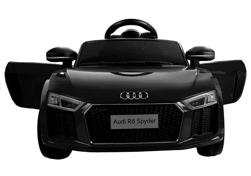 Elektriskā sporta automašīna bērniem Audi R8 Spyder, melnā krāsā цена и информация | Bērnu elektroauto | 220.lv