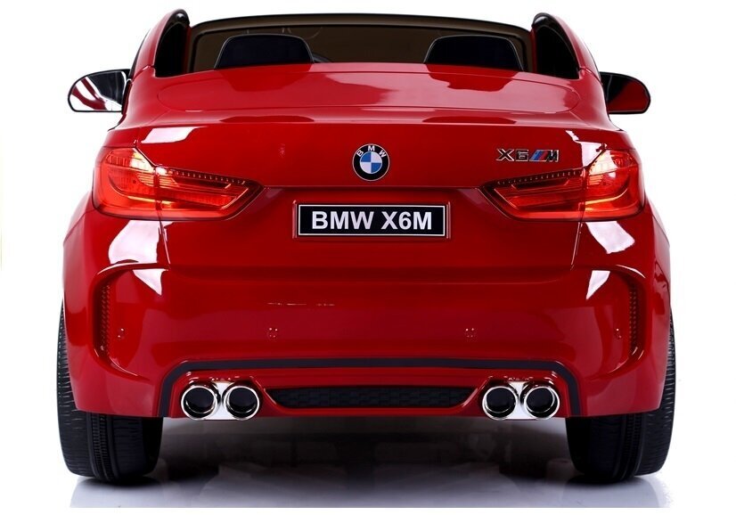 Elektriskais apvidus auto BMW X6M, krāsots sarkans cena un informācija | Bērnu elektroauto | 220.lv