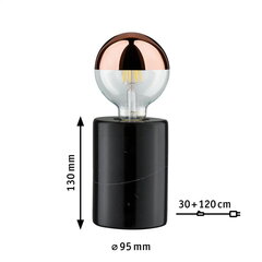 Galda lampa Paulmann Neordic Nordin Maks 20W E27 IP20 230V melns marmors cena un informācija | Galda lampas | 220.lv