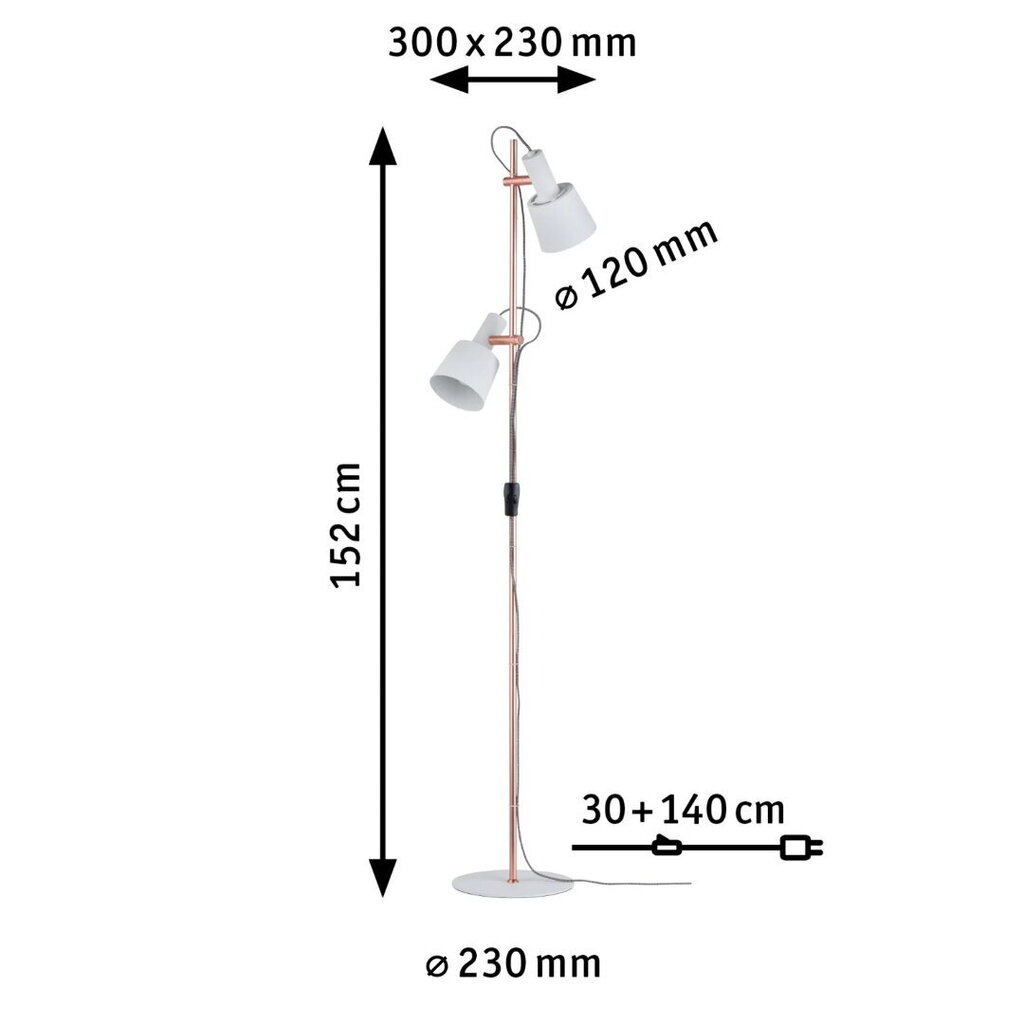 Stāvlampa Paulmann Neordic Haldar  Makss .2 x 20W E14 IP20 230V balts/vara metāls цена и информация | Piekaramās lampas | 220.lv