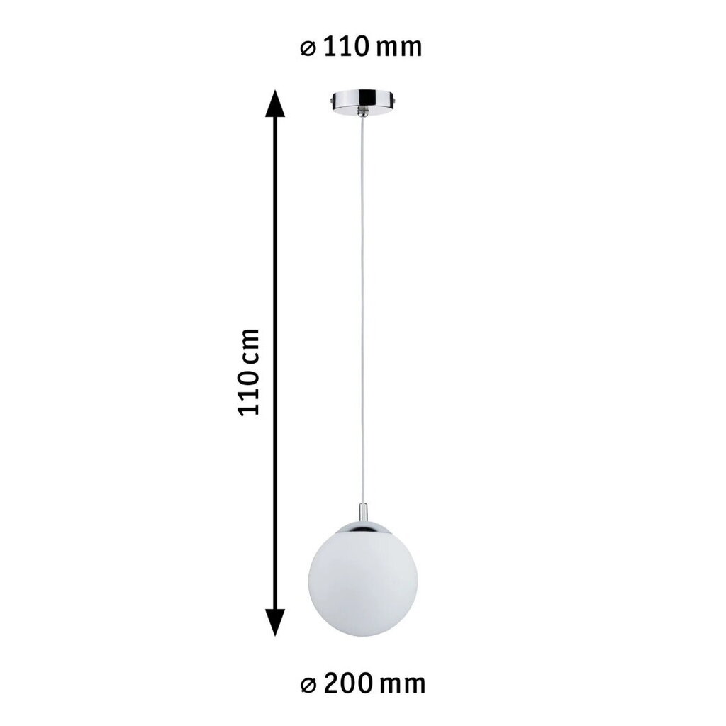 Piekaramais gaismeklis Paulmann Globe D20 Max .20W  E27 IP44 230V Satin/hroms stikls bez spuldzes цена и информация | Lustras | 220.lv