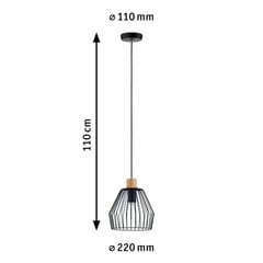 Cветильник подвесной Paulmann Cameo макс.20Вт Е27 IP44 230В черный / дерево без ламп цена и информация | Люстры | 220.lv