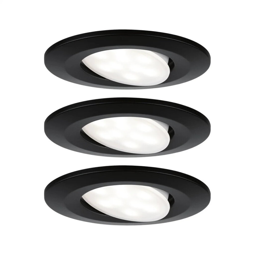 Iebūvējams Gaismeklis Paulmann Calla IP65 90mm 30° 3x6W 3x680lm 230V 4000K melns matēts cena un informācija | Iebūvējamās lampas, LED paneļi | 220.lv