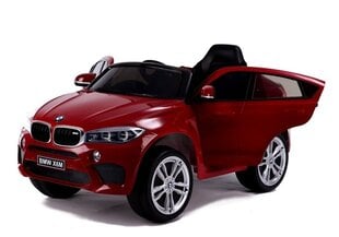Elektriskā apvidus automašīna bērniem BMW X6M, krāsota sarkanā krāsā cena un informācija | Bērnu elektroauto | 220.lv