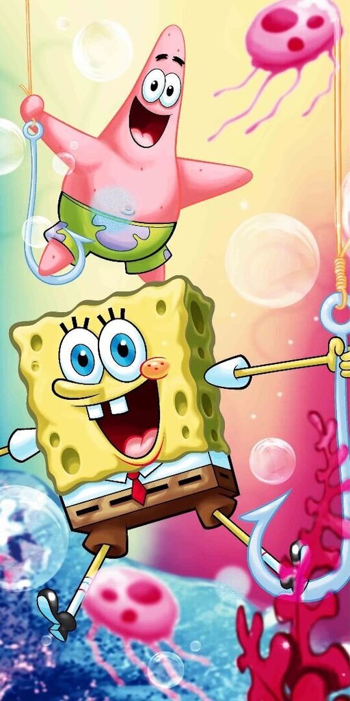 Pludmales dvielis Sponge Bob 012, 70 x 140 cm cena un informācija | Dvieļi | 220.lv