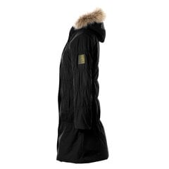 Huppa sieviešu ziemas mētelis ar dabīgo kažokādu EIKKE, melnā krāsā 907166191 cena un informācija | Sieviešu mēteļi | 220.lv