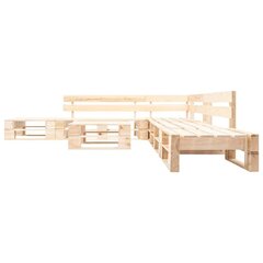 vidaXL 6-daļīgs palešu dīvānu komplekts, dabīgs koks цена и информация | Комплекты уличной мебели | 220.lv