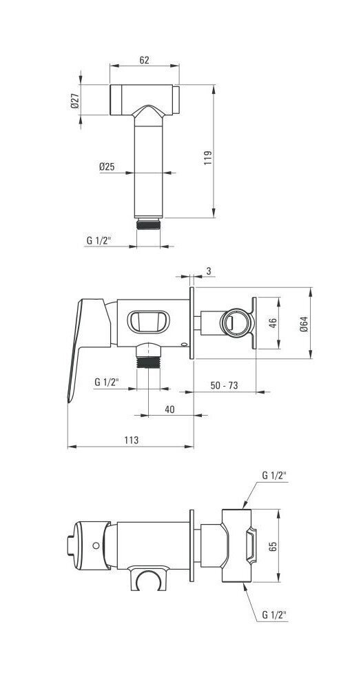 Deante bidē duša Arnika BQA D34M, Titanium цена и информация | Jaucējkrāni | 220.lv