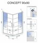 Dušas kabīne REA Concept Black, 80x80 cm cena un informācija | Dušas kabīnes | 220.lv
