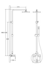 Dušas komplekts Besco Modern / Varium, Chrome цена и информация | Душевые комплекты и панели | 220.lv