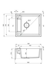 Deante granīta virtuves izlietne ar magnētiem Deante Magnetic ZRM T103, Anthracite cena un informācija | Virtuves izlietnes | 220.lv