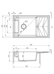 Deante granīta virtuves izlietne ar magnētiem Deante Magnetic ZRM G113, Metallic graphite cena un informācija | Virtuves izlietnes | 220.lv