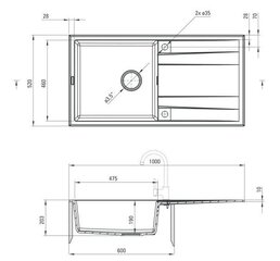 Deante granīta virtuves izlietne Deante Eridan ZQE S713, Metallic grey цена и информация | Раковины на кухню | 220.lv