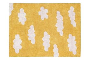 Mazgājams kokvilnas paklājs Clouds Mustard 120x160cm cena un informācija | Paklāji | 220.lv